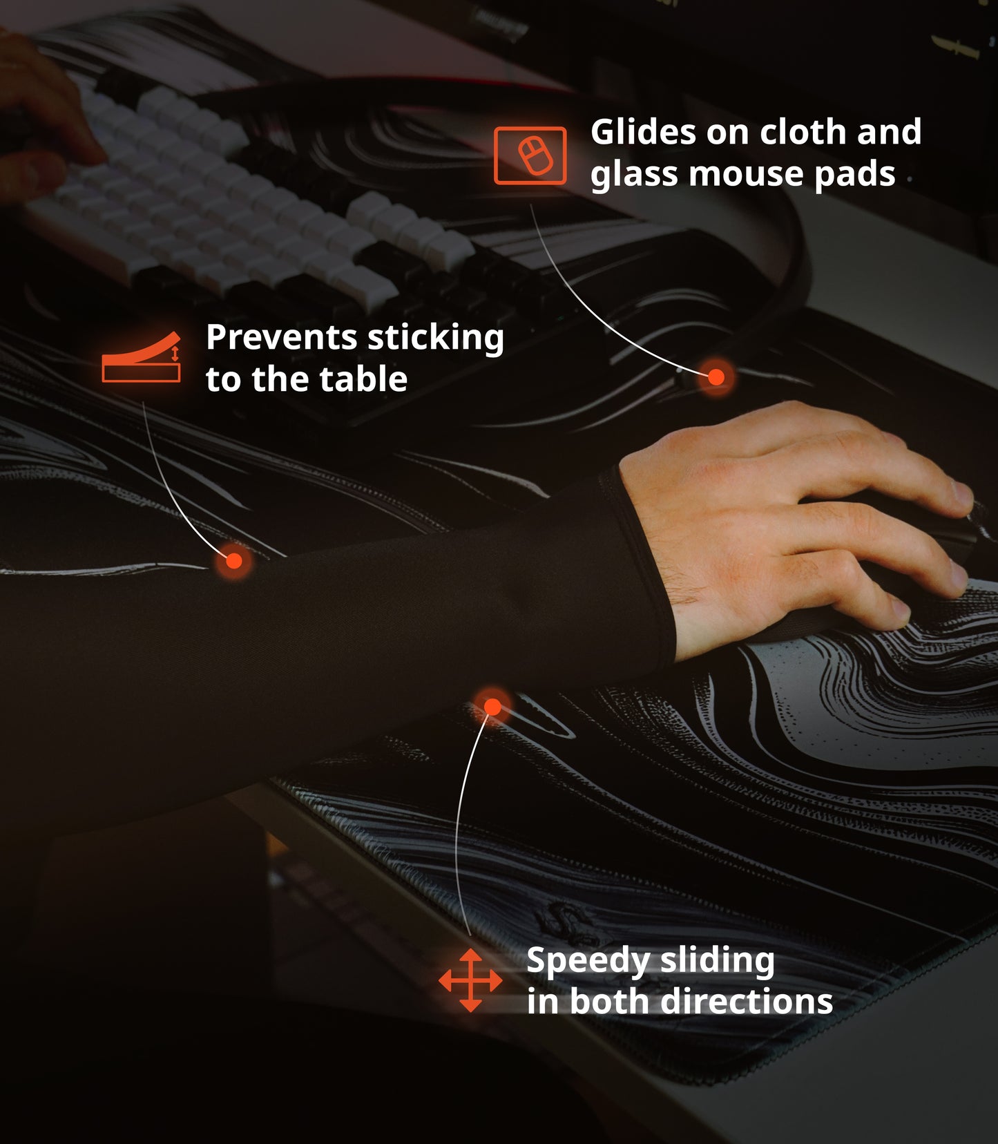 Gaming arm sleeve with a half-palm 2.0 Black Selerity