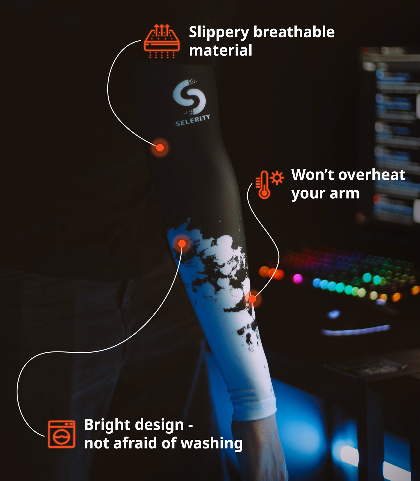 Gaming Arm Sleeve 1.0 Paints Spray for PC esports gamers Selerity
