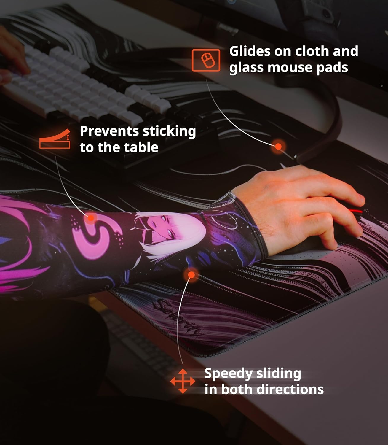 Gaming Arm Sleeve PC Sport compression esports gamer sleeve 2.0 Violet Luna Selerity
