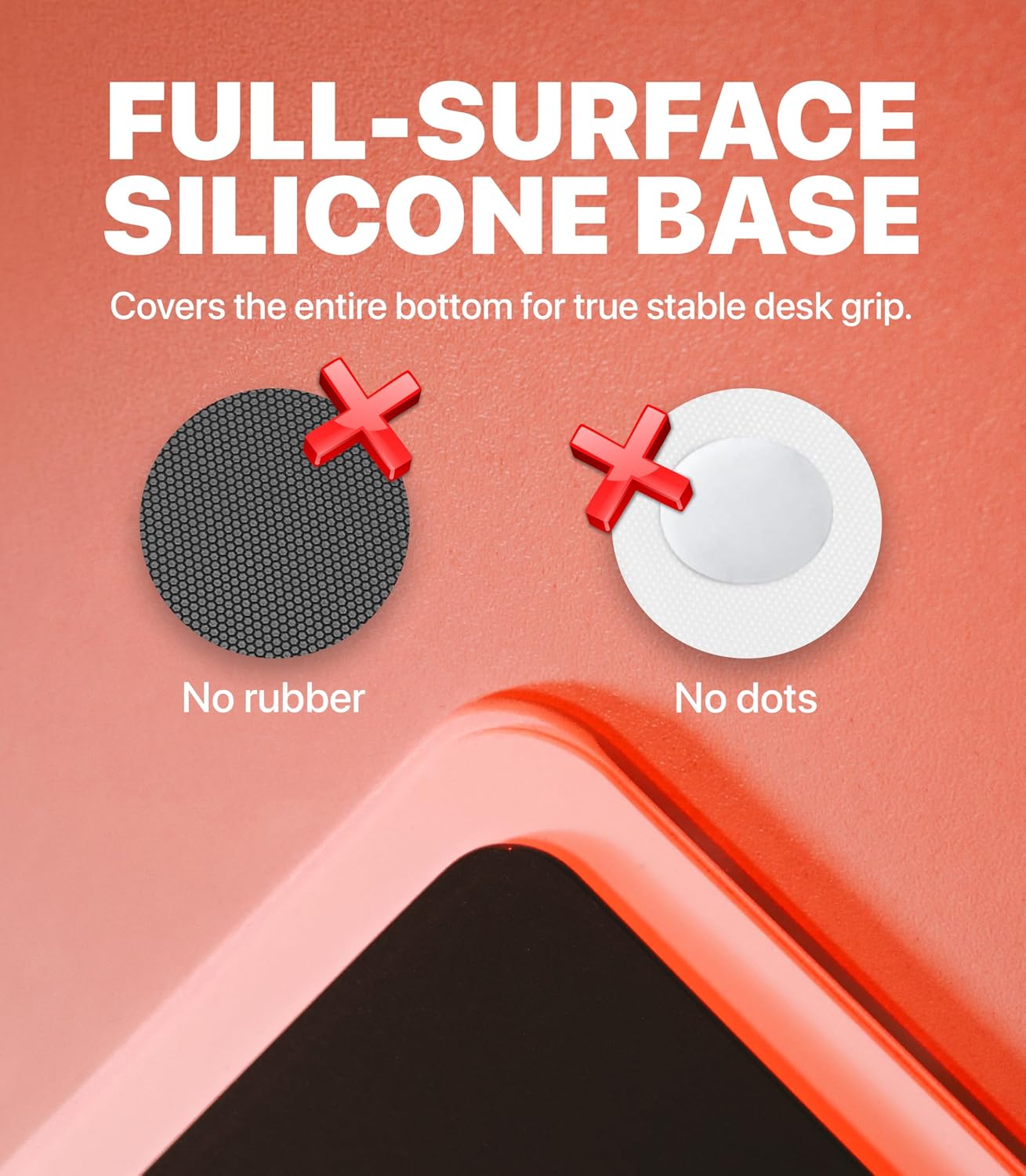 Glass Gaming Mouse Pad Large 19.3 x 16.5 inch – Tempered Hard Mousepad with Full Silicone Base Glasspad for FPS Gaming, Zero Friction, XL, Black