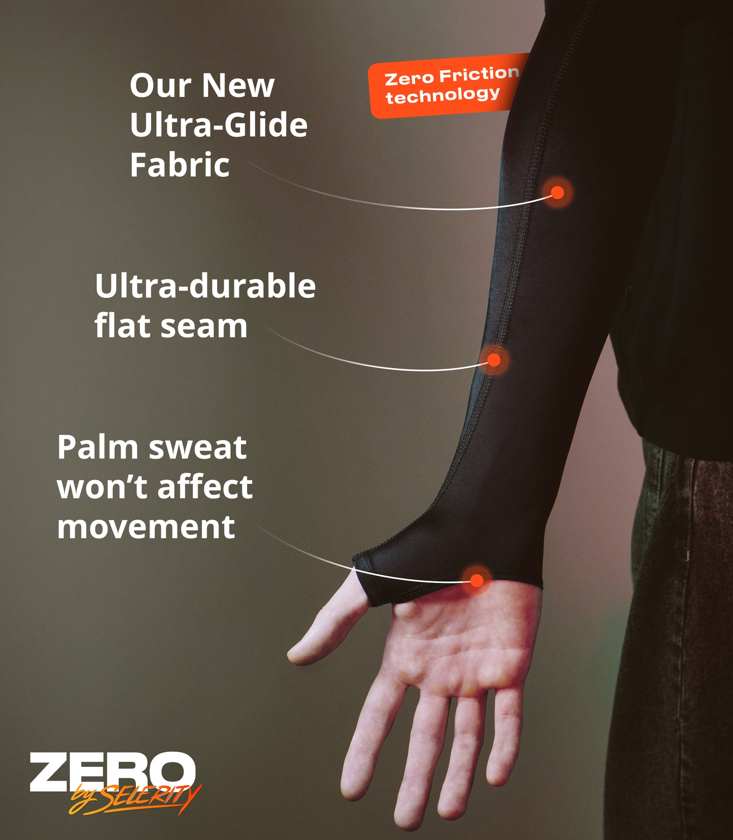 Gaming arm sleeve with a half-palm 2.0 Black Selerity