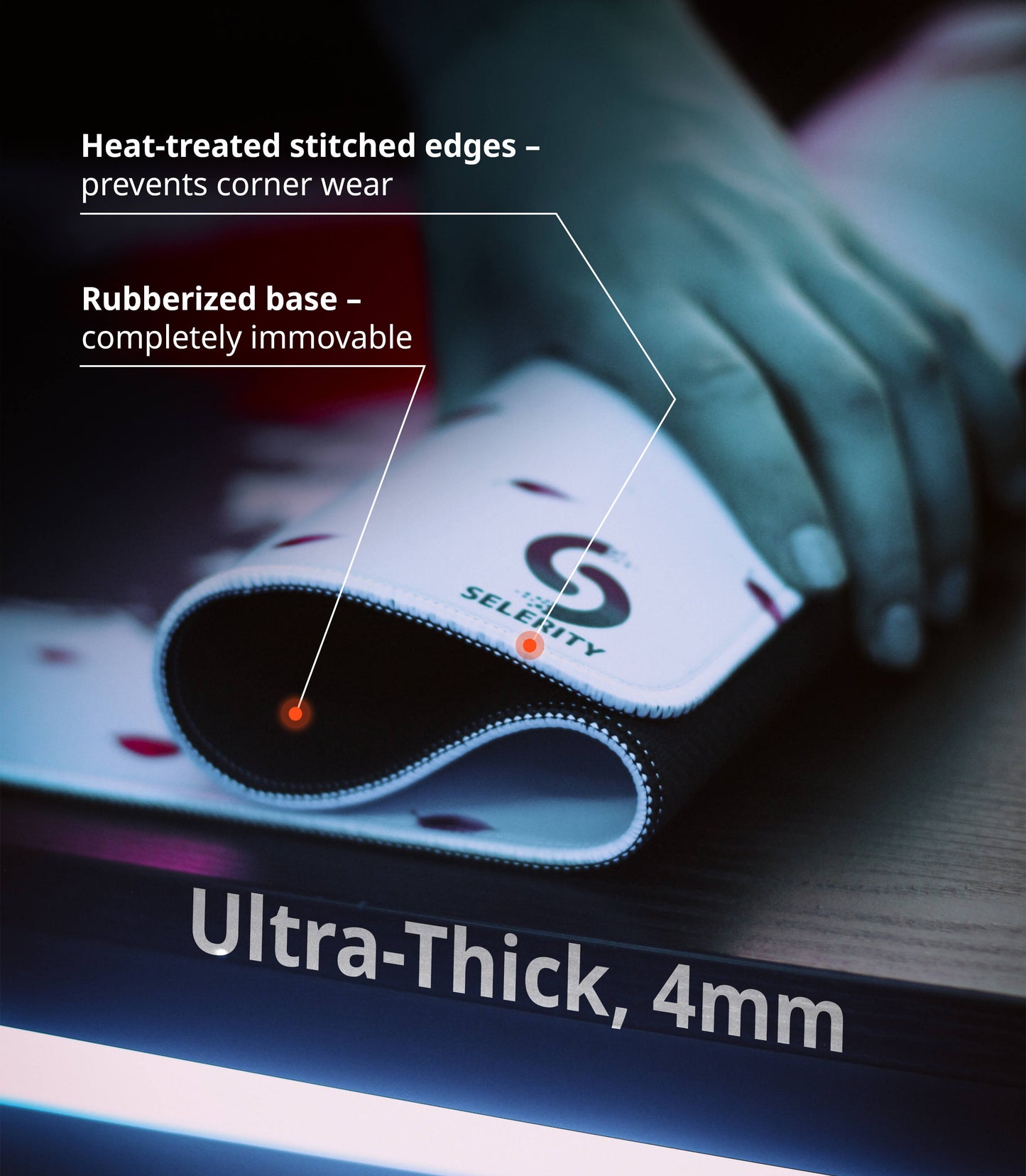 Pro Gaming Mouse Pad XL 35,5" х 15,8", Thick(4mm) - Control + Speed - Waterproof - Non-Slip Base - Extended Extra Large Desk Mat 900х400x4mm (Sakura White)