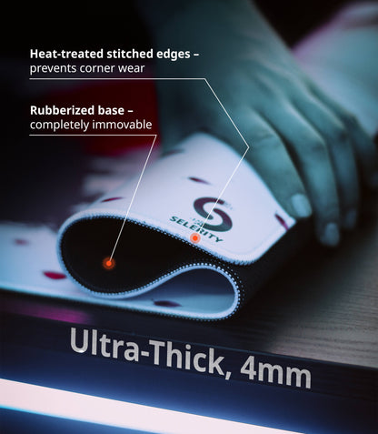 Pro Gaming Mouse Pad XL 35,5" х 15,8", Thick(4mm) - Control + Speed - Waterproof - Non-Slip Base - Extended Extra Large Desk Mat 900х400x4mm (Sakura White)