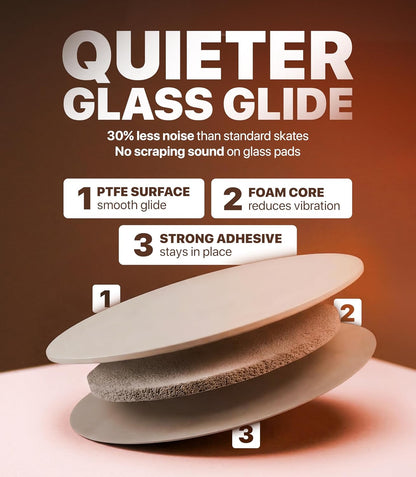 Glass Gaming Mouse Pad Large 19.3 x 16.5 inch – Tempered Hard Mousepad with Full Silicone Base Glasspad for FPS Gaming, Zero Friction, XL, Aiko