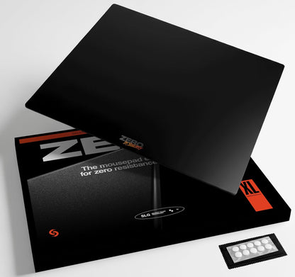 Glass Gaming Mouse Pad Large 19.3 x 16.5 inch – Tempered Hard Mousepad with Full Silicone Base Glasspad for FPS Gaming, Zero Friction, XL, Black