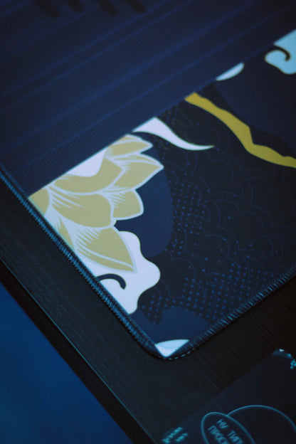 Pro Gaming Mouse Pad XL 35.5” x 15.8”, Thick(4mm) - Control + Speed - Waterproof - Non-Slip Base - Extended Extra Large Desk Mat 900x400x4mm (Hikari Blue).