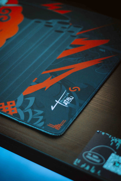 Pro Gaming Mouse Pad XL 35,5" х 15,8", Thick(4mm) - Control + Speed - Waterproof - Non-Slip Base - Extended Extra Large Desk Mat 900х400x4mm (Tatsu Orange Ocean)