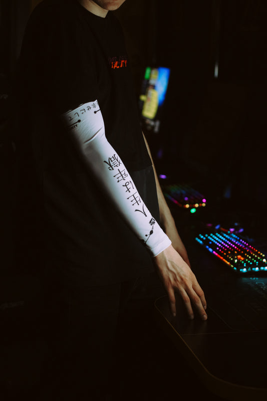 Gaming Arm Sleeve Japanese Hieroglyphs  for PC esports gamers Selerity